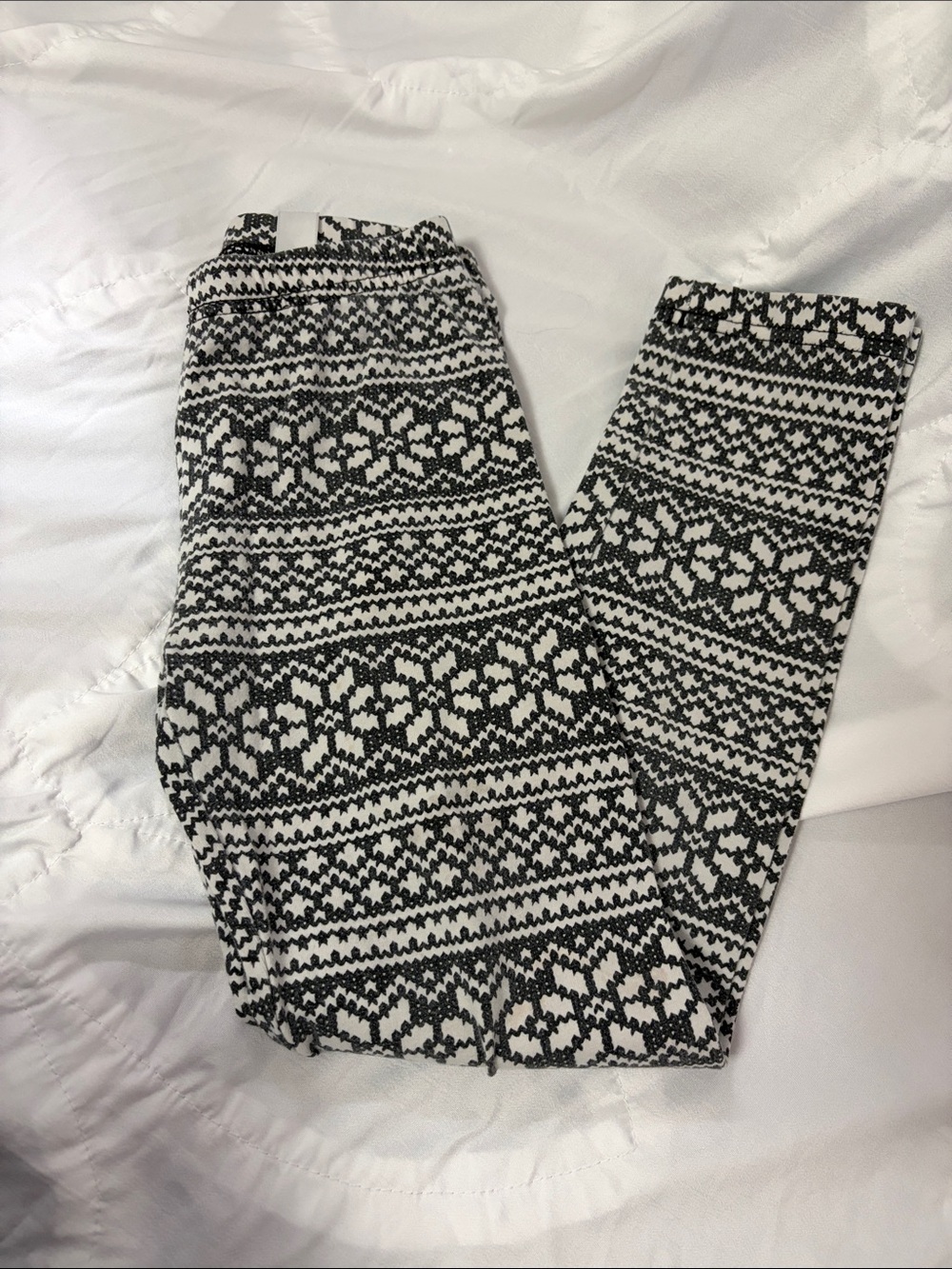 Kirkland Signature Black & White Fair Isle Kids Leggings
